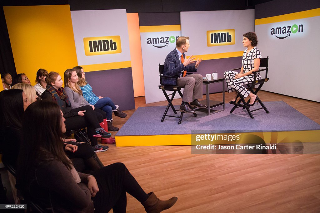 Lisa Edelstein on the Set of IMDb Asks with Host Brian Balthazar