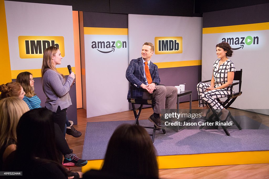 Lisa Edelstein on the Set of IMDb Asks with Host Brian Balthazar