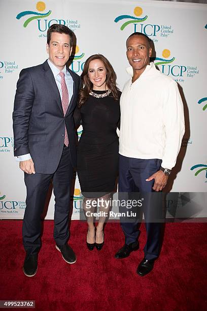Steve lacy, Teresa Priolo, and Mike Woods attend the 6th Annual UCP Of NYC Santa Project Party and auction benefiting United Cerebral Palsy of New...