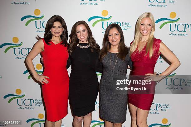 Tamsen Fadal, Teresa Priolo, Ines Rosales, and Liza Huber attend the 6th Annual UCP Of NYC Santa Project Party and auction benefiting United Cerebral...