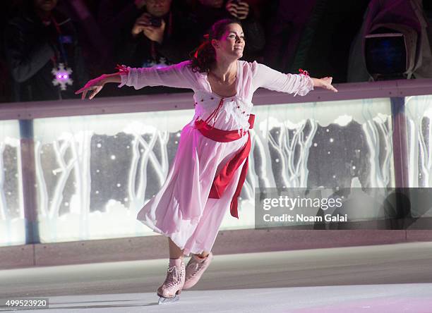 Figure skater Nancy Kerrigan performs during the 2015 Bryant Park Christmas tree lighting at Bryant Park on December 1, 2015 in New York City.