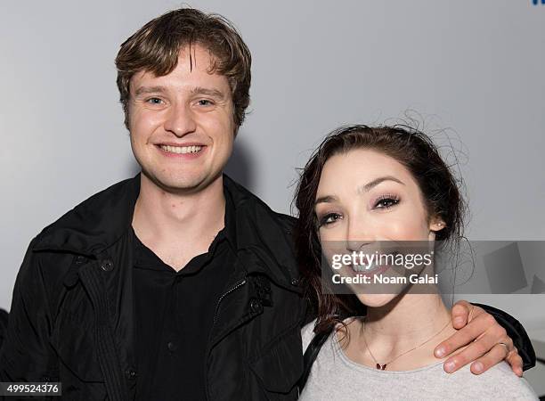 Ice dancers Charlie White and Meryl Davis attend the 2015 Bryant Park Christmas tree lighting at Bryant Park on December 1, 2015 in New York City.