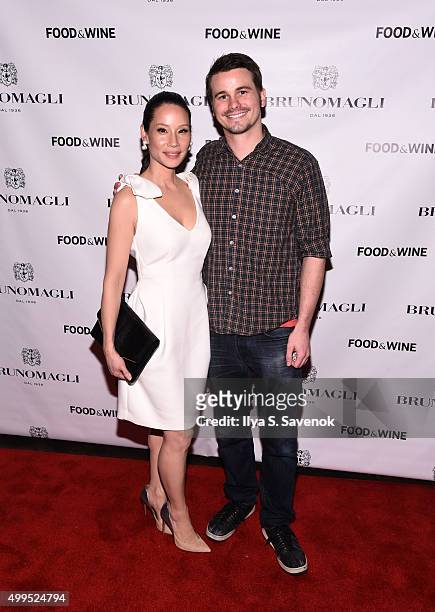 Lucy Liu and Jason Ritter attend Bruno Magli Presents A Taste Of Italy Co-Hosted By Food & Wine & Scott Conant on December 1, 2015 in New York City.