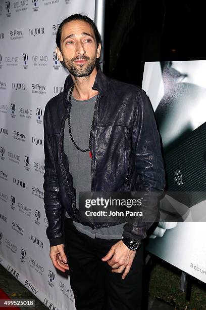 Adrien Brody attends DuJour magazine's Jason Binn Celebrates Annual Art Basel Miami Beach Kick-Off Party presented by Blackberry PRIV & 50 Bleu at...