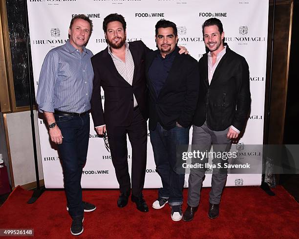 Marc Murphy, Scott Conant, Aaron Sanchez and Johnny Iuzzini attend Bruno Magli Presents A Taste Of Italy Co-Hosted By Food & Wine & Scott Conant on...