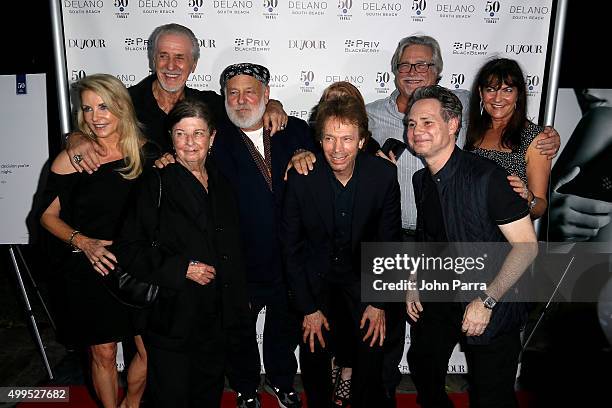 Chris Riley, Pat Riley, Nan Bush, Bruce Weber, Jerry Bruckheimer, Micky Arison, Jason Binn, and Madeline Arison attend DuJour Magazine's Jason Binn...