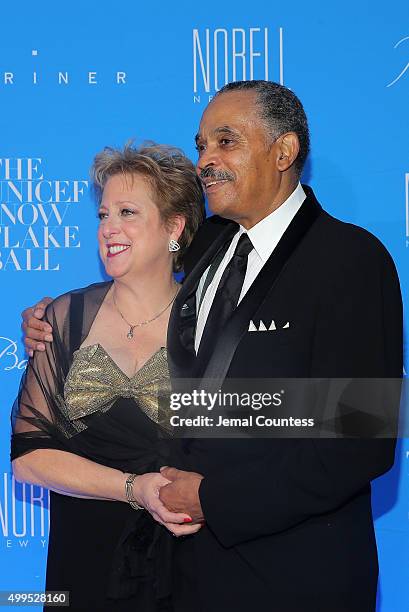 President & CEO, U.S. Fund for UNICEF Caryl Stern and COO & CFO, U.S. Fund for UNICEF Edward G. Lloyd attend the 11th Annual UNICEF Snowflake Ball...