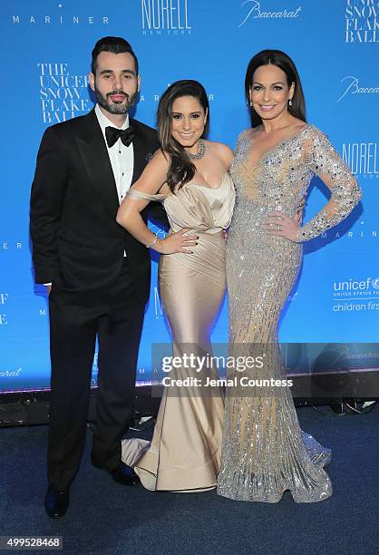 Mike Camello, Aphrodite Camello and Gala Co-Chair Moll Anderson attend the 11th Annual UNICEF Snowflake Ball Honoring Orlando Bloom, Mindy Grossman...