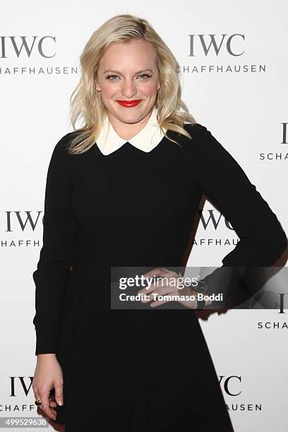 Actress Elisabeth Moss attends the IWC Schaffhausen celebrates Rodeo Drive grand opening held at IWC Shaffhausen on December 1, 2015 in Beverly...