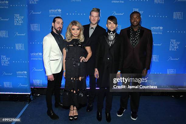 Singers Avi Kaplan, Kirstie Maldonado, Scott Hoying, Mitch Grassi and Kevin Olusola of Pentatonix attend the 11th Annual UNICEF Snowflake Ball...