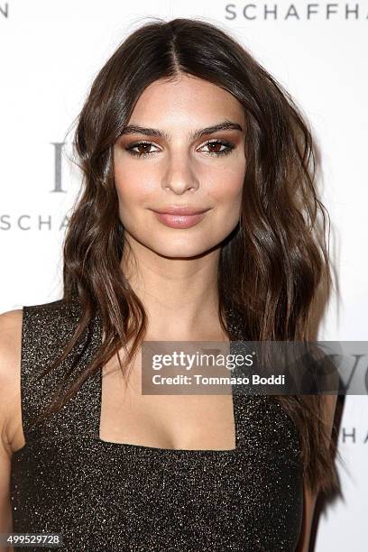 Actress Emily Ratajkowski attends the IWC Schaffhausen celebrates Rodeo Drive grand opening held at IWC Shaffhausen on December 1, 2015 in Beverly...