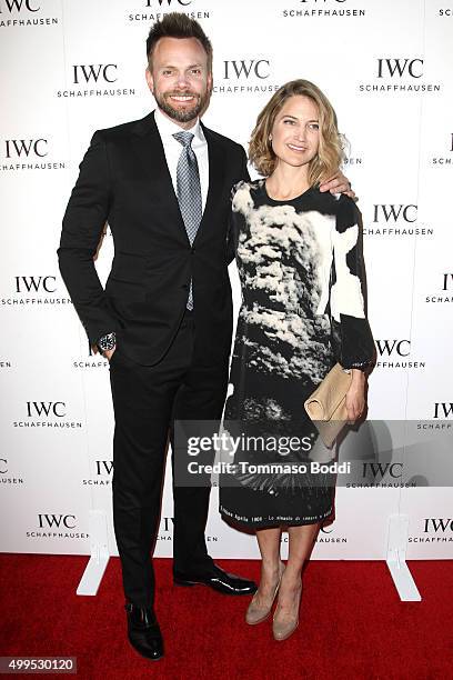 Comedian Joel McHale and Sarah Williams attend the IWC Schaffhausen celebrates Rodeo Drive grand opening held at IWC Shaffhausen on December 1, 2015...