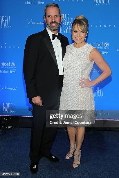 Katie Couric and John Molner attend the 11th Annual UNICEF Snowflake Ball Honoring Orlando Bloom, Mindy Grossman And Edward G. Lloyd at Cipriani,...