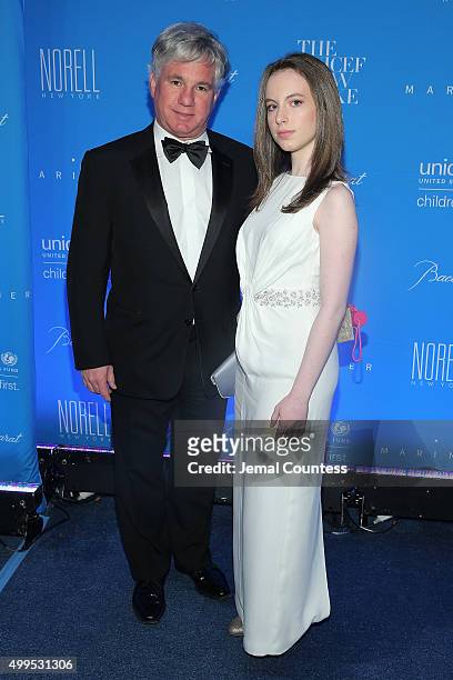 Sylvester Miniter and guest attend the 11th Annual UNICEF Snowflake Ball Honoring Orlando Bloom, Mindy Grossman And Edward G. Lloyd at Cipriani, Wall...