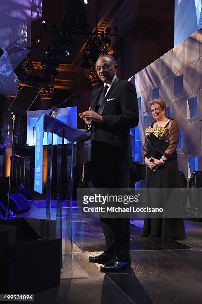 Fund for UNICEF and Honoree: Helenka Pantaleoni Humanitarian Award, Edward G. Lloyd speaks on stage at 11th Annual UNICEF Snowflake Ball Honoring...