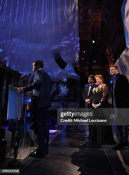 Goodwill Ambassador Honoree: Audrey Hepburn Humanitarian Award, Orlando Bloom speaks on stage with Luca Dotti, UNICEF Goodwill Ambassador Liam...