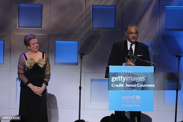 President & CEO, U.S. Fund for UNICEF Caryl Stern and COO & CFO, U.S. Fund for UNICEF Honoree: Helenka Pantaleoni Humanitarian Award Edward G. Lloyd...