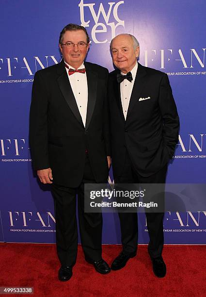 Kevin Donahue of Quabaug and Jim Issler, CEO H.H. Brown Shoe Company attends the Two Ten Footwear Foundation dinner and awards on December 1, 2015 in...