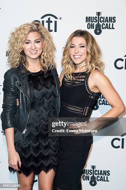 Tori Kelly and Rachel Platten attend Musicians on Call's "Rock the Room Tour" at Greystone Manor on December 1, 2015 in West Hollywood, California.