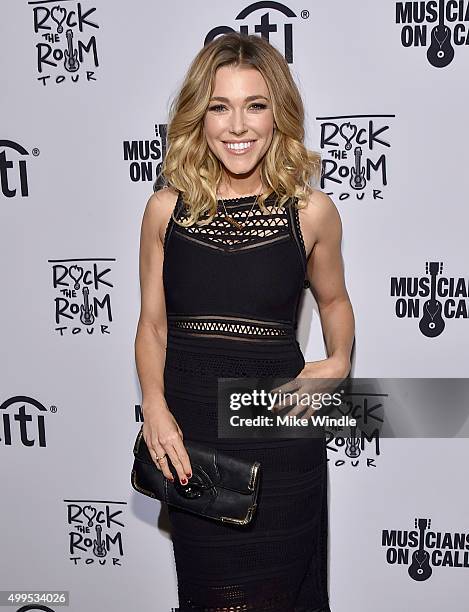 Music Heals Honoree, Rachel Platten attends Musicians On Call Rock The Room Tour at Greystone Manor on December 1, 2015 in West Hollywood,...