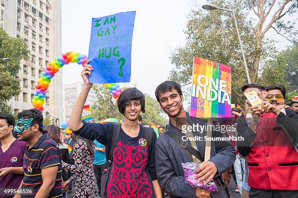 delhi queer pride-2015 - indian gay pics stock-fotos und bilder