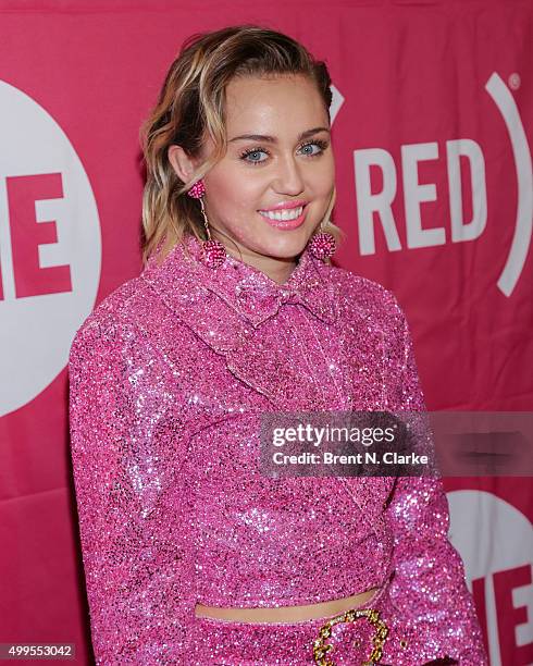 Recording artist Miley Cyrus attends ONE and 's "It Always Seems Impossible Until It Is Done" event held at Carnegie Hall on December 1, 2015 in New...