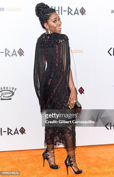 Actress Teyonah Parris attends the 'CHI-RAQ' New York Premiere at Ziegfeld Theater on December 1, 2015 in New York City.