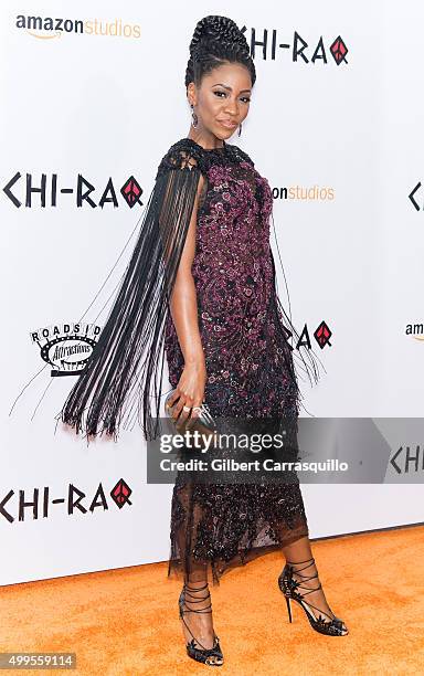 Actress Teyonah Parris attends the 'CHI-RAQ' New York Premiere at Ziegfeld Theater on December 1, 2015 in New York City.