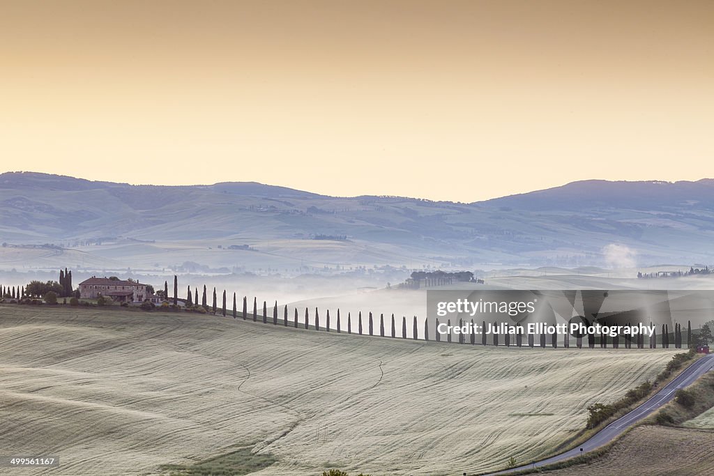 A farmhouse in the Val d'Orcia, Tuscany.