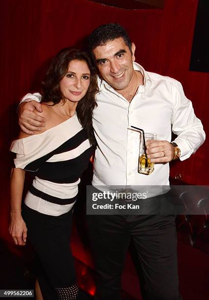 Sarah Guetta and No Comment co Director David Oiknine attends the 'No Comment' Club Opening Party on December 1, 2015 in Paris, France.