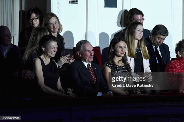 Diana Taylor, Michael Bloomberg and Georgina Bloomberg attend the ONE Campaign and s concert to mark World AIDS Day, celebrate the incredible...