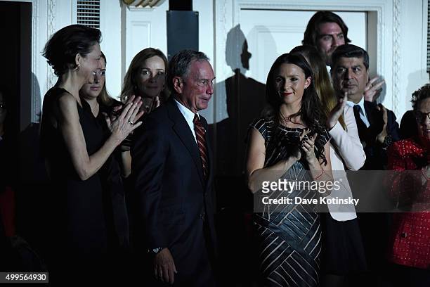 Diana Taylor, Michael Bloomberg and Georgina Bloomberg attend the ONE Campaign and s concert to mark World AIDS Day, celebrate the incredible...