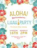 Aloha Hawaiian Party Invitation