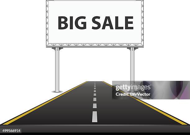 billboard on the highway - blank interstate sign stock illustrations