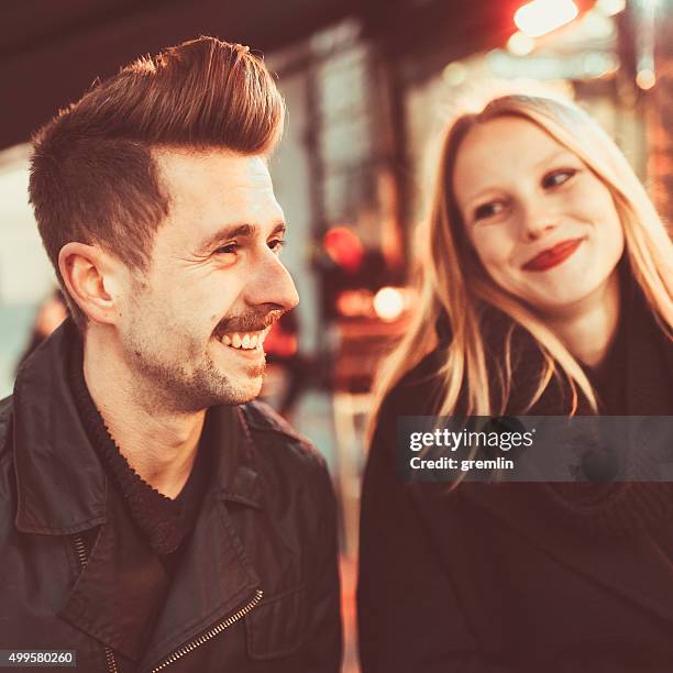 young adult in love, street cafe - rockabilly stock pictures, royalty-free photos & images