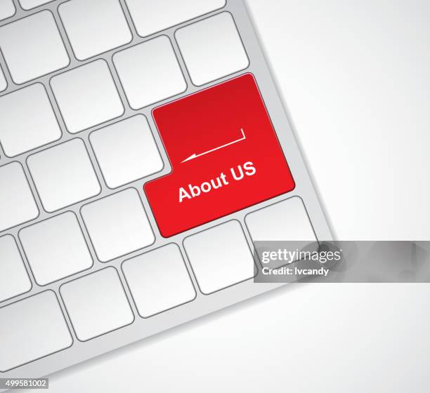 ilustraciones, imágenes clip art, dibujos animados e iconos de stock de acerca de nosotros - tecla enter