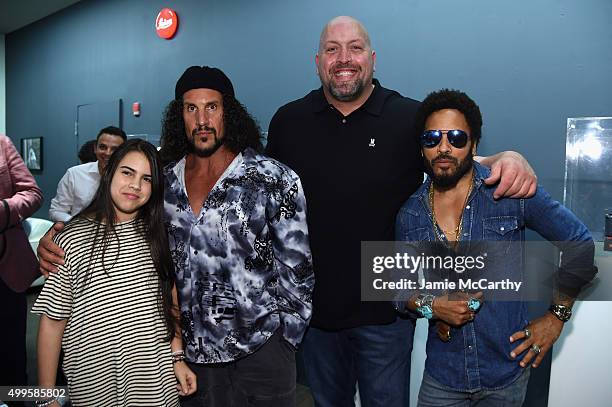 Wrestler Big Show and Lenny Kravitz attend Opening of Lenny Kravitz FLASH Photography Exhibition at Miami Design District on December 1, 2015 in...