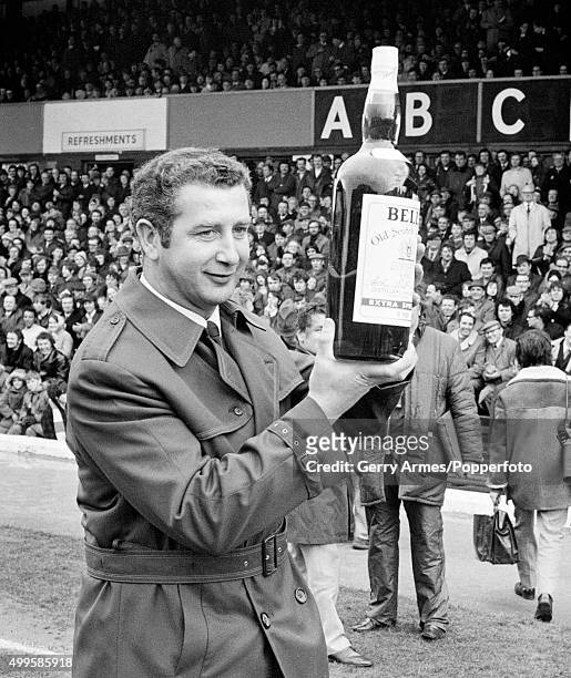 Birmingham City manager Freddie Goodwin with his Bell's Whisky Manager of the Month award, prior to the 2nd Division match between Birmingham City...