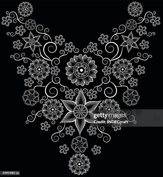 vector collar design - lace pattern circle stock illustrations