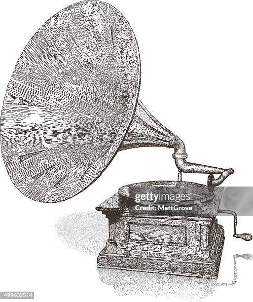 gramophone - music box stock illustrations