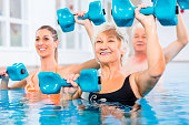 People at water gymnastics in physiotherapy
