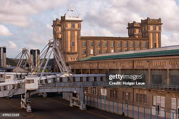 historic cherbourg passenger ship terminal - cherbourg stock pictures, royalty-free photos & images