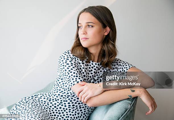 Actress Alicia Vikander is photographed for Los Angeles Times on October 19, 2015 in Los Angeles, California. PUBLISHED IMAGE. CREDIT MUST BE: Kirk...