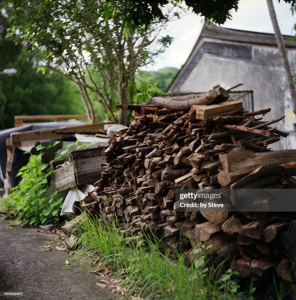 Firewood in village of Sha Tau Kok