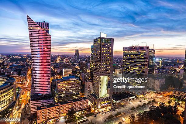 skyline warsaw - poland bildbanksfoton och bilder