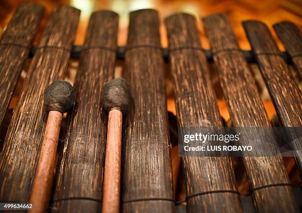Marimba de Chonta, , seen in a recording studio in Cali, Colombia, on December 2, 2015. UNESCO added the marimba music and traditional songs and...