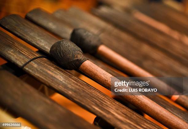 Marimba de Chonta, , seen in a recording studio in Cali, Colombia, on December 2, 2015. UNESCO added the marimba music and traditional songs and...