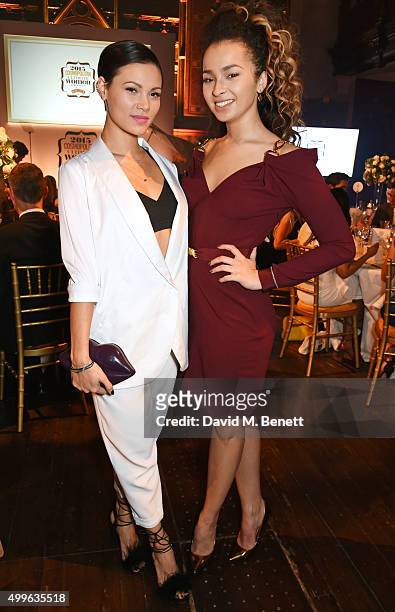 Sinead Harnett and Ella Eyre attend the Cosmopolitan Ultimate Women Of The Year awards at One Mayfair on December 2, 2015 in London, England.