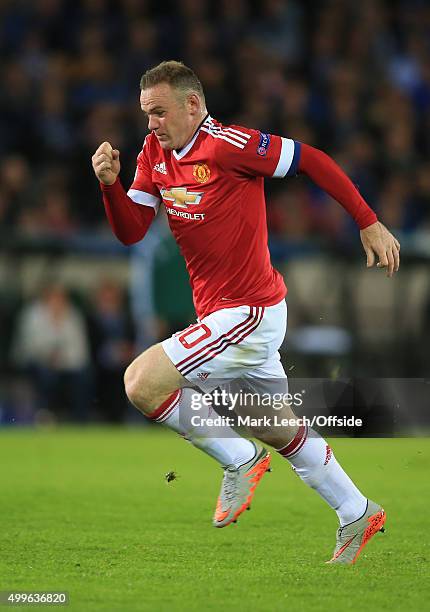 Wayne Rooney of Manchester United during the UEFA Champions League Qualifying Round Play Off Second Leg between Club Brugge and Manchester United on...