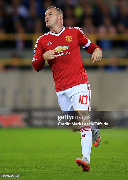 Wayne Rooney of Manchester United during the UEFA Champions League Qualifying Round Play Off Second Leg between Club Brugge and Manchester United on...